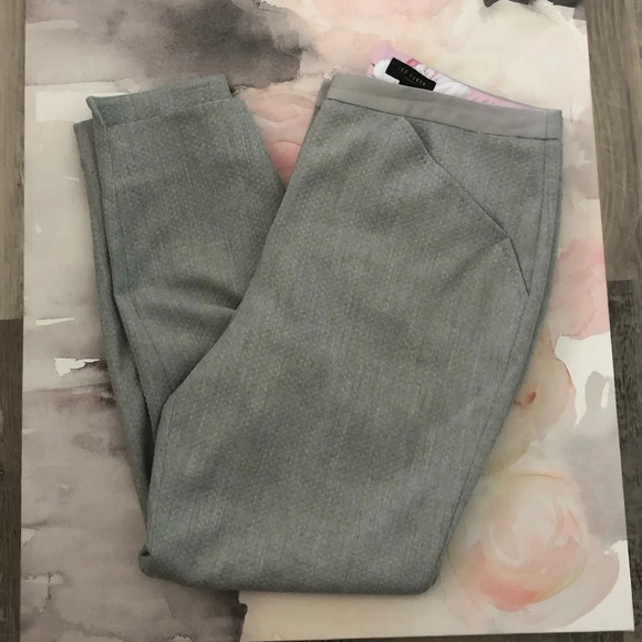 COPY - Ted Baker Title Daizit Skinny Crop Step Hem Pants, Grey, US Size 10 - Picture 5 of 13